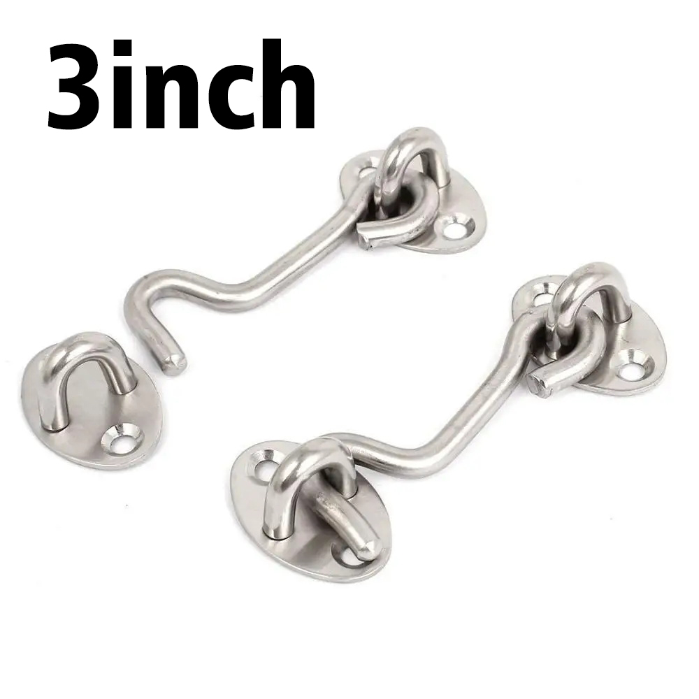 Hook Eye Fastener - 2 個の旧式ウィンドウブレース防風フックドアウィンドウキャッチアイキャビンフックファスナーウィンドウフック 85 ミリメートル 3 インチ長さ