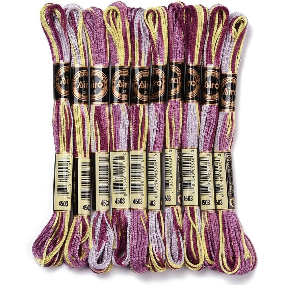Embroidery Floss Thread - 6 ストランド紫多彩な刺繍フロスグラデーションカラークロスステッチ糸友情ブレスレット文字列ポリエステル作成キット