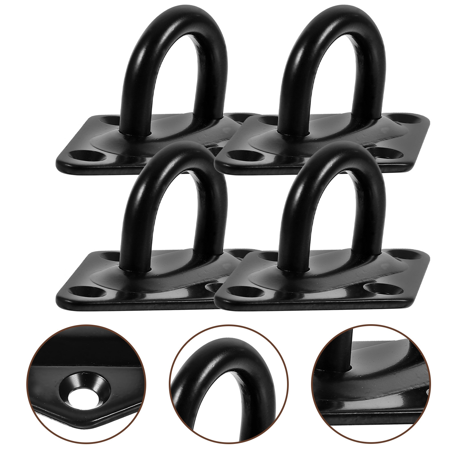 Hook Eye Fastener - ステンレス鋼 4 個パッドアイプレートフック天井壁取り付け U 字型リング高耐荷重固定金具ファスナー