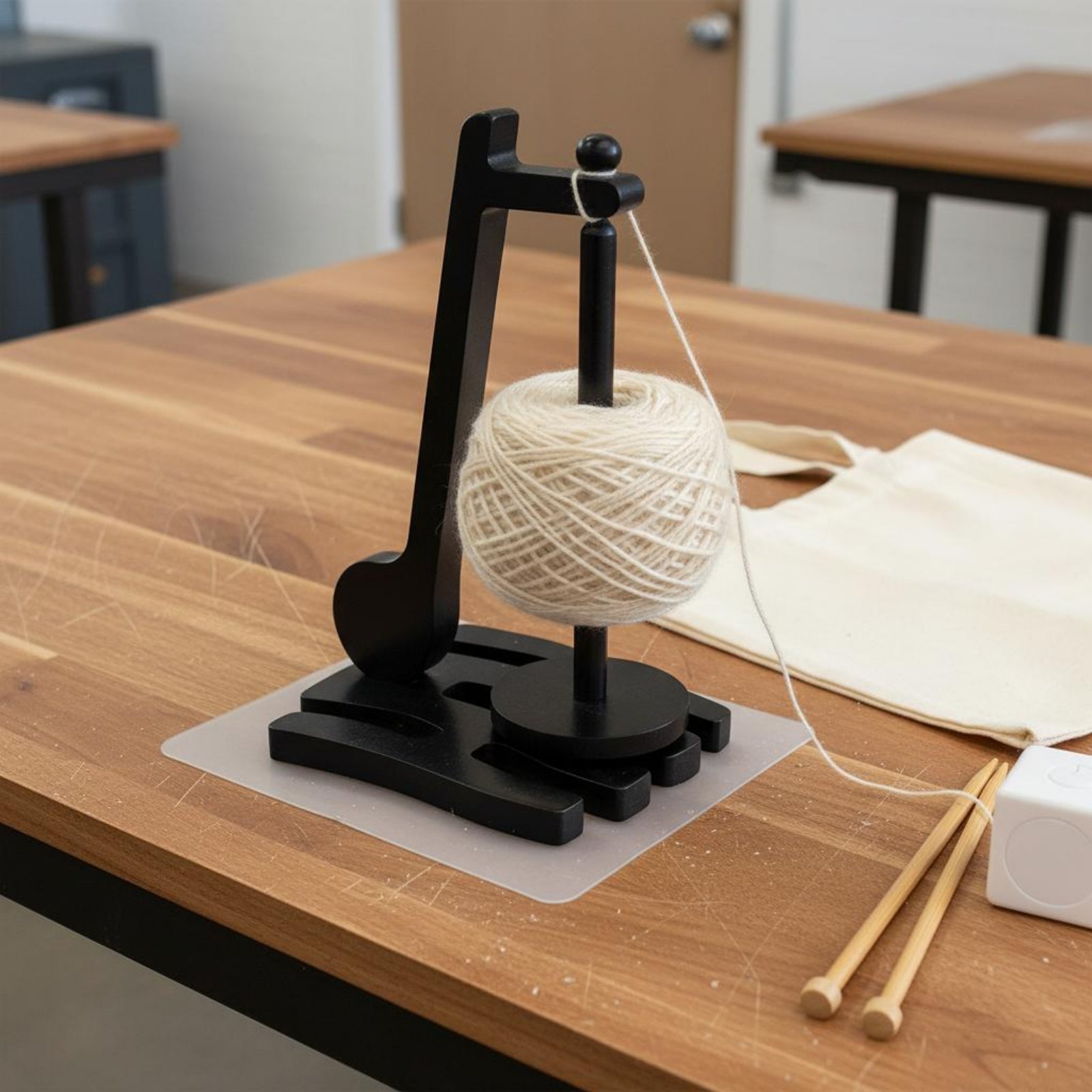 Sewing Knit - 木製毛糸ホルダー360 ° 回転式糸巻き器、縫製・編み物アクセサリー、かぎ針編みやクラフトルームに最適、簡単組み立て