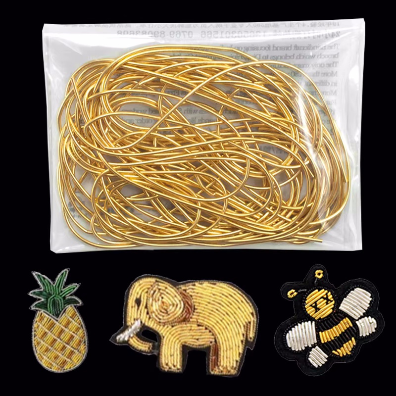 Embroidery Floss Thread - 2.6 メートル 1-1.5 ミリメートル地金ワイヤーフレンチコイル刺繍絹糸アクセサリージュエリーメイキング用品刺繍メタリック裏毛ワイヤー