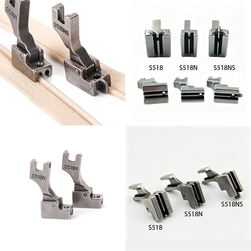 Zipper Foot Presser - S518 S518N S518NS インビジブルジッパー押さえ金具 工業用ミシンアクセサリー JUKI