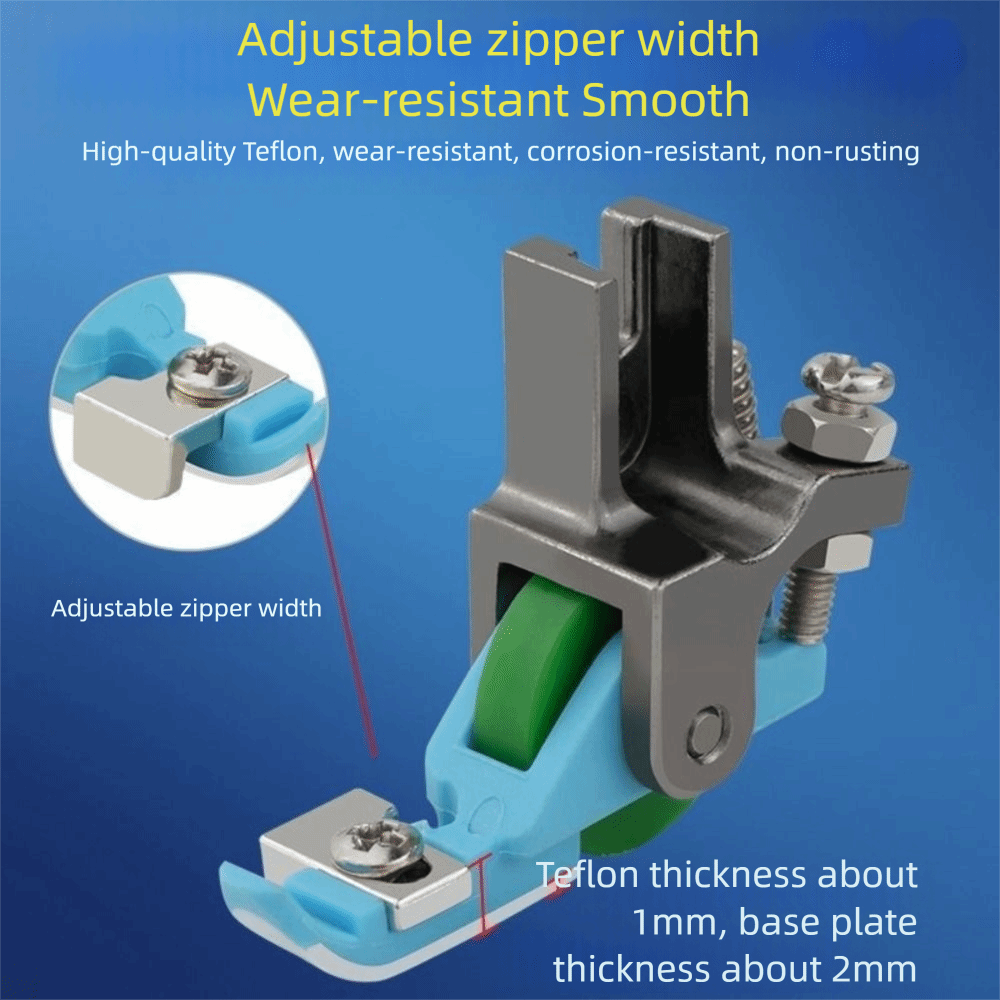 Zipper Foot Presser - 調整可能なインビジブルジッパーフットT36LNプラスチックホイールジッパーガイド工業用ミシン部品用押さえ金