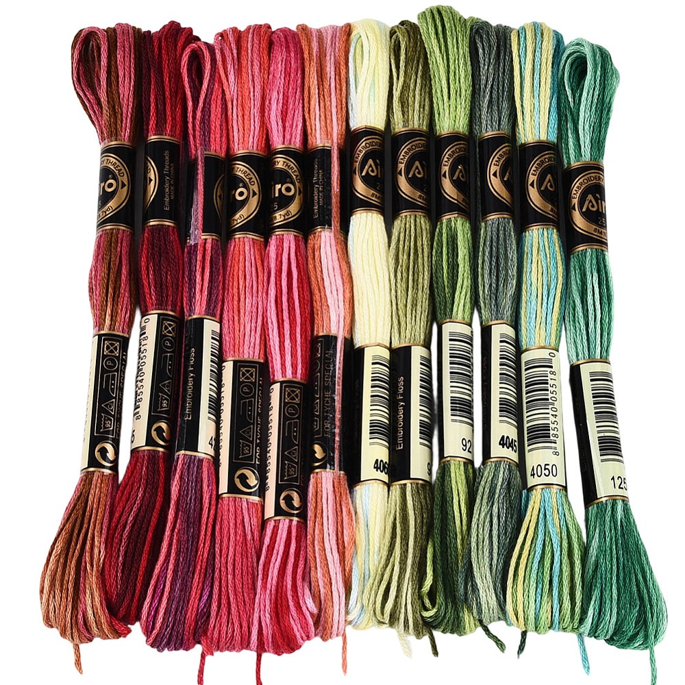 Embroidery Floss Thread - 105ヤードステッチフロス刺繍糸6プライ多色フレンドシップストリングポリエステルクリスマスカラー糸手作り用