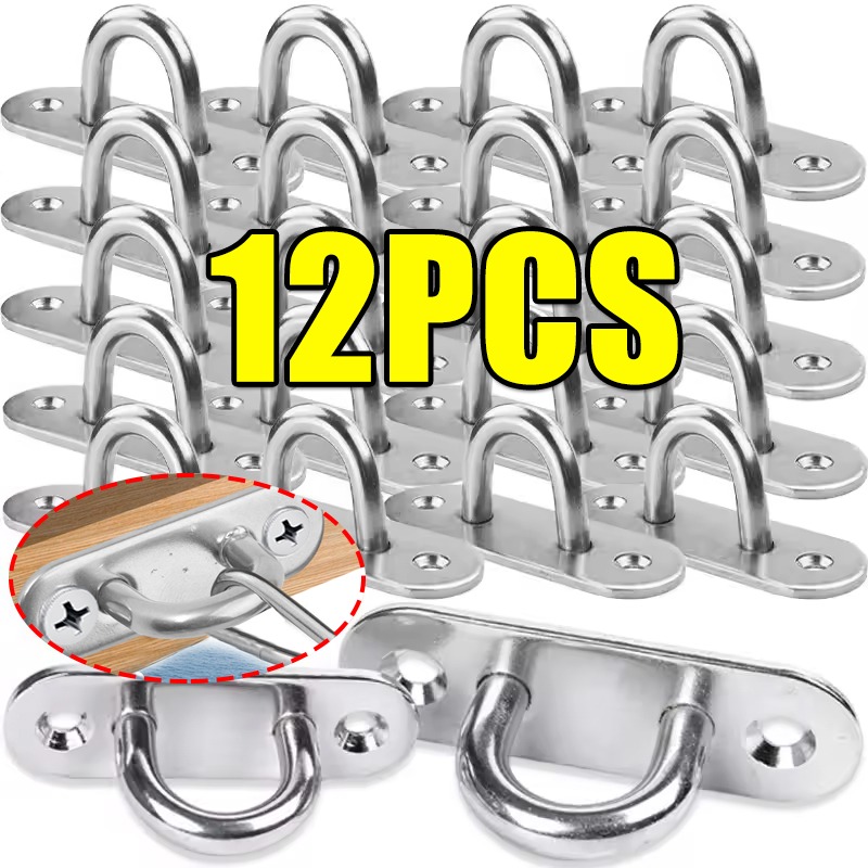 Hook Eye Fastener - ステンレス製オーバルフック、頑丈な壁掛けU字型ハンガーリングフック、ボート天井アイ、ガレージハンモック固定具、卸売