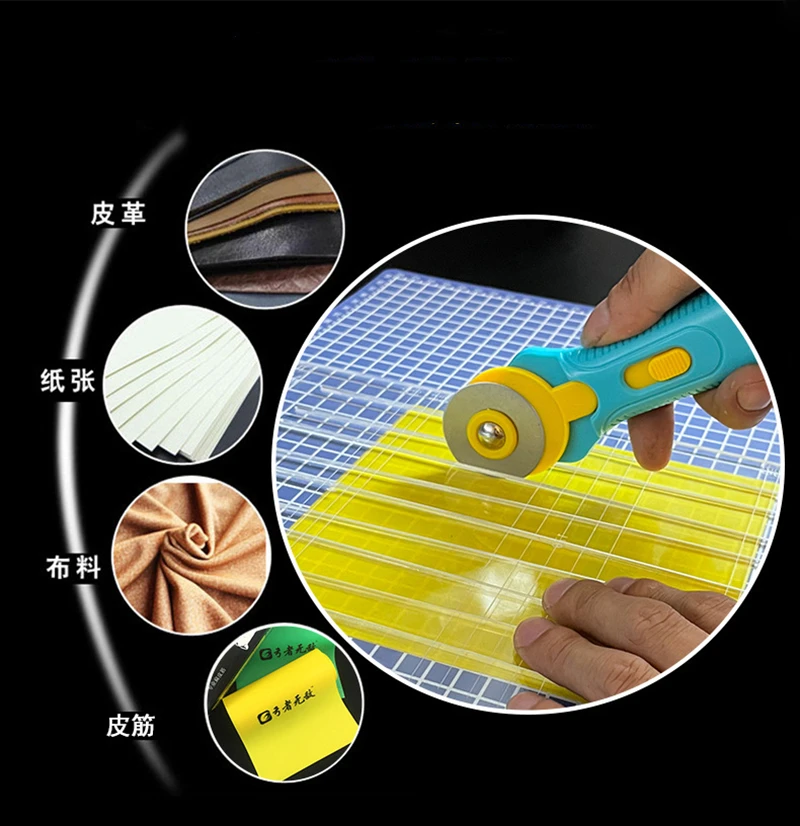 パッチワーク縫製用スチールロータリー丸カッター、革フラットラ - Rotary Cutter Fabric のレビューと価格