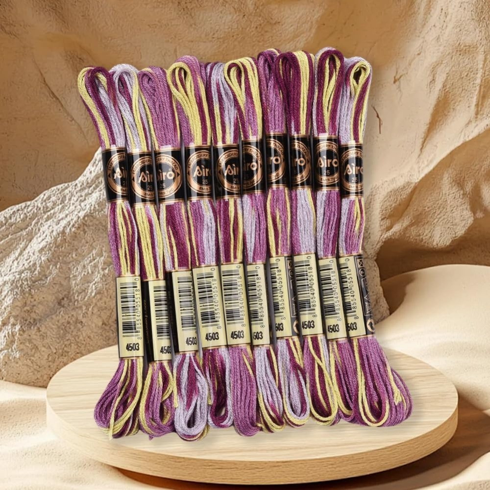 6 ストランド紫多彩な刺繍フロスグラデーションカラークロスス - Embroidery Floss Thread のレビューと価格