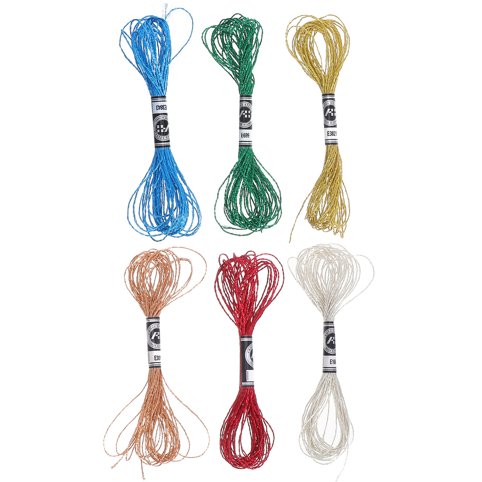 6本入り豪華なメタリック刺繍糸、鮮やかで色褪せにくい光沢のあ - Embroidery Floss Thread のレビューと価格
