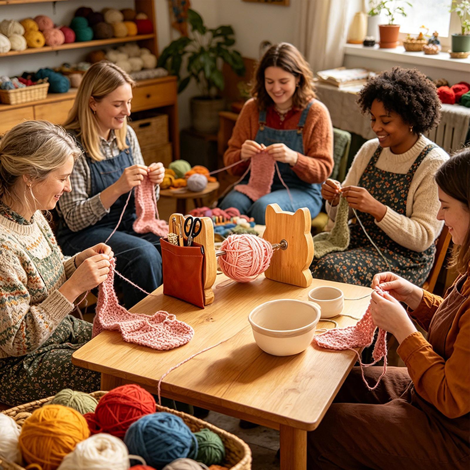 毛糸ホルダー 猫デザイン 木製ワインダー 毛糸玉ホルダー 裁 - Sewing Knit のレビューと価格