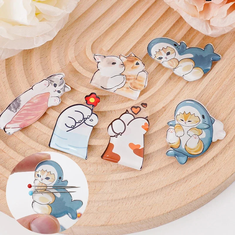 かわいい猫のアクリル針、1本、磁気ミシン糸、針管、クロスステ - Embroidery Floss Thread のレビューと価格