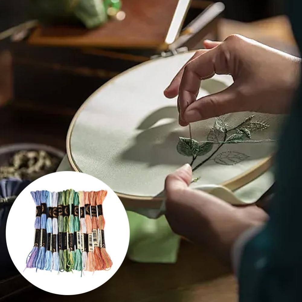 12かせ105ヤードクロスステッチフロス、色とりどりの友情ブ - Embroidery Floss Thread のレビューと価格