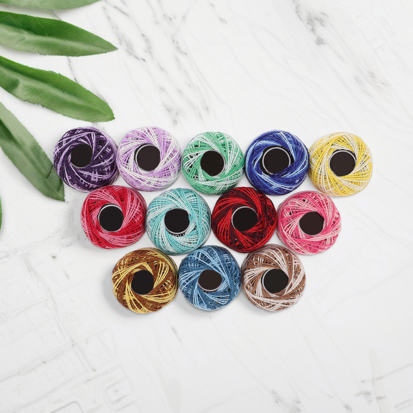12色のカラフルな綿刺繍糸セット、クロスステッチ、編み物、ブ - Embroidery Floss Thread のレビューと価格