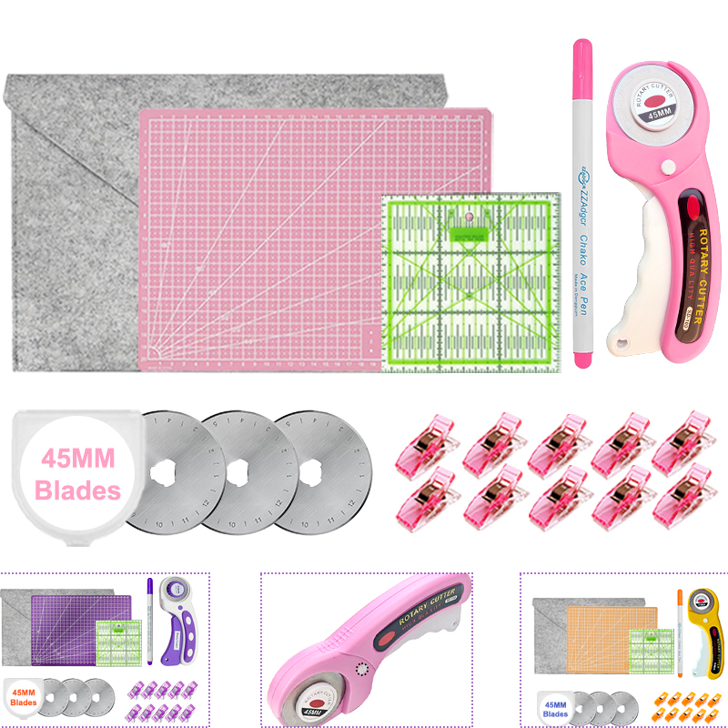 厚みのあるA4カッティングマット付き45mmロータリーカッタ - Rotary Cutter Fabric のレビューと価格