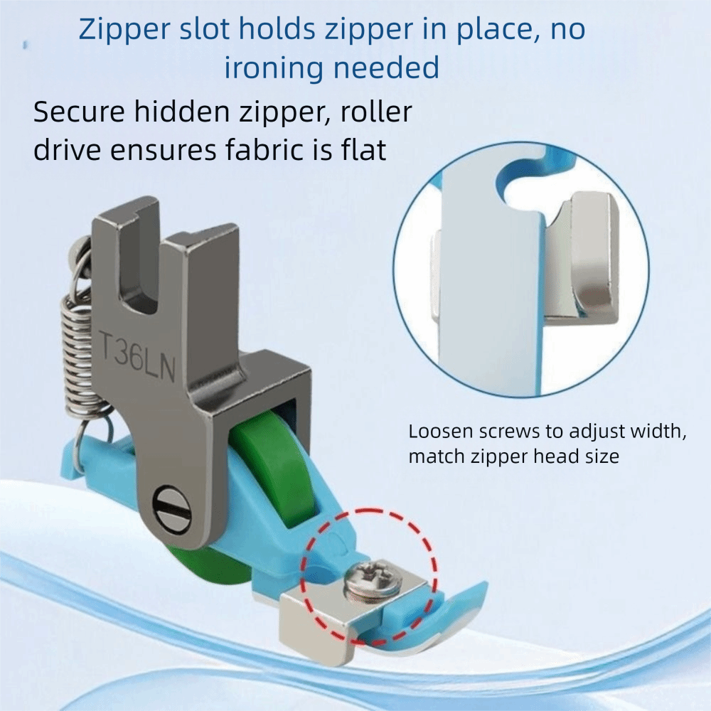 調整可能なインビジブルジッパーフットT36LNプラスチックホ - Zipper Foot Presser のレビューと価格