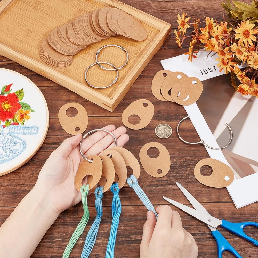 100 個ティアドロップフロス糸ドロップバーリーウッド紙巻糸 - Embroidery Floss Thread のレビューと価格