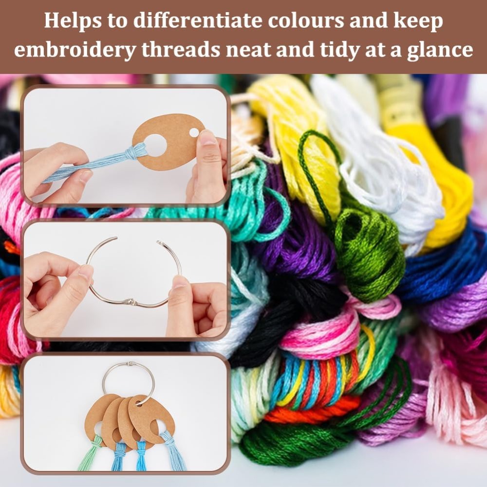 100 個ティアドロップフロス糸ドロップバーリーウッド紙巻糸 - Embroidery Floss Thread のレビューと価格