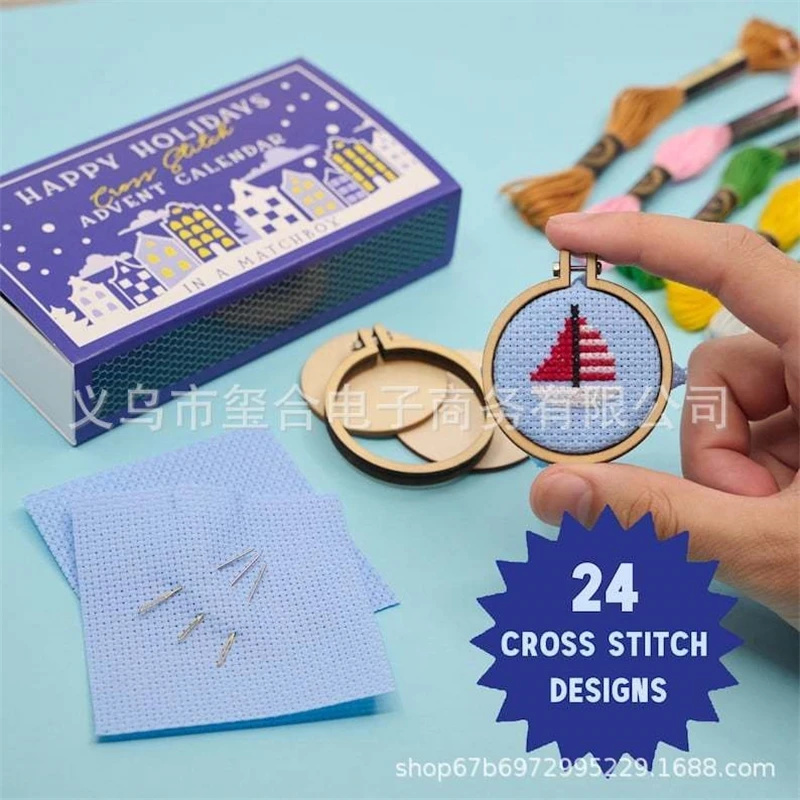 24日間カウントダウンクロスステッチアドベントカレンダーDI - Embroidery Floss Thread のレビューと価格
